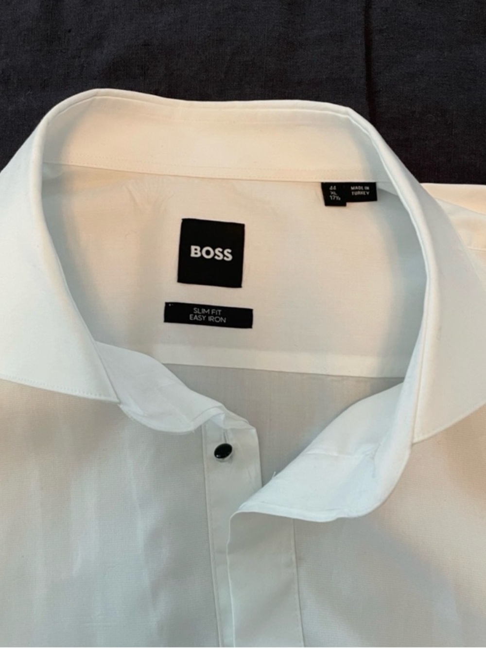 Hugo Boss White Men's Slim Fit Tuxedo French Cuff Button-Down Dress Shirt